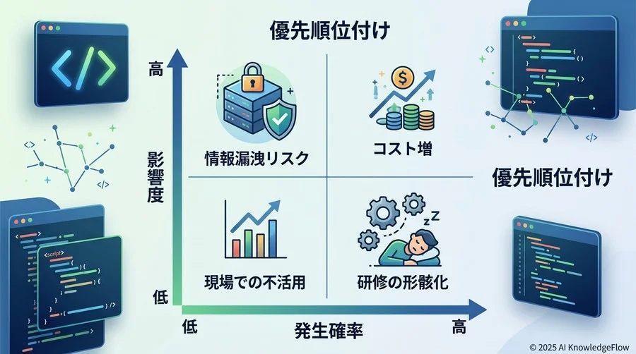 リスク評価マトリクス：発生確率と影響度による優先順位付け - Section Image