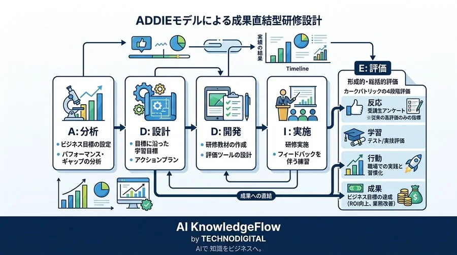 受講生アンケート高評価の罠。成果に直結する研修カリキュラム設計とADDIEモデルの実践アプローチ - Conclusion Image