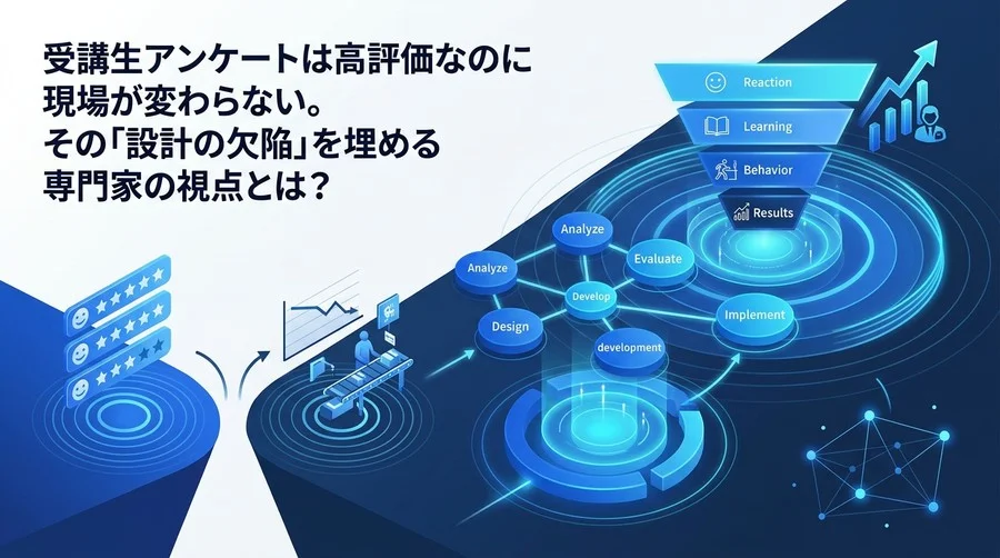 受講生アンケート高評価の罠。成果に直結する研修カリキュラム設計とADDIEモデルの実践アプローチ