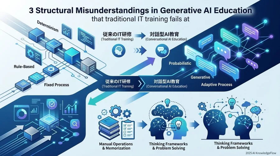 従来のIT研修では失敗する？対話型AI教育における「3つの構造的誤解」 - Section Image