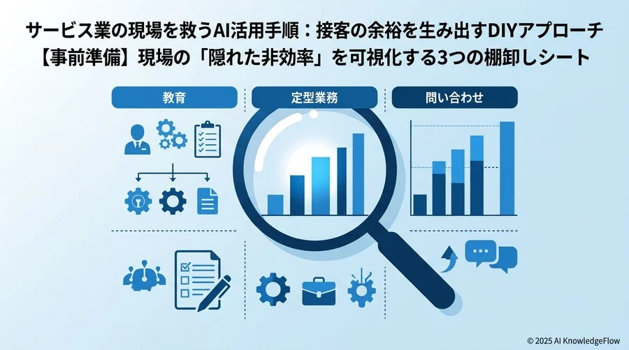 【事前準備】現場の「隠れた非効率」を可視化する3つの棚卸しシート - Section Image