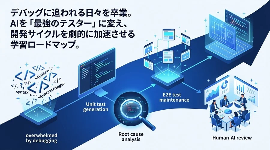 デバッグに追われる日々を卒業するAIテスト自動化ロードマップ：品質と開発速度を劇的に高める実践ガイド