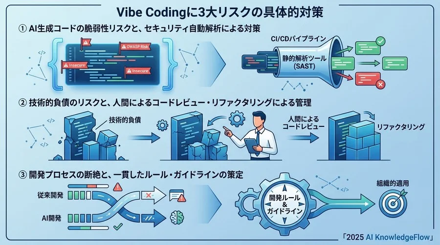 【不安解消】バイブコーディング導入時の3大リスクと具体的対策 - Section Image