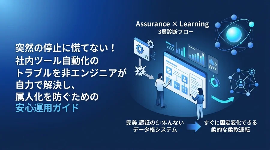 突然の停止に慌てない！社内ツール自動化のトラブルを非エンジニアが自力で解決し、属人化を防ぐための安心運用ガイド