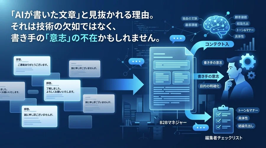 「AIっぽい」ビジネスメールから脱却する思考法：B2Bマネージャーのための構造化ライティング実践アプローチ