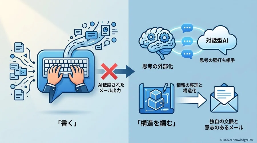 私の主張：AI時代の文章術は「書く」から「構造を編む」へのパラダイムシフトである - Section Image