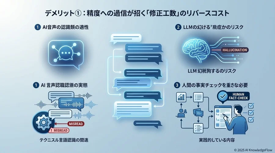 デメリット①：精度への過信が招く「修正工数」のリバースコスト - Section Image