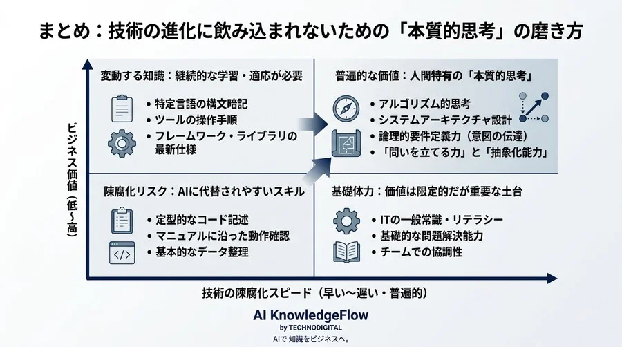 2026年のAIプログラミング研修戦略：コード記述からAIエージェントのオーケストレーションへ - Conclusion Image