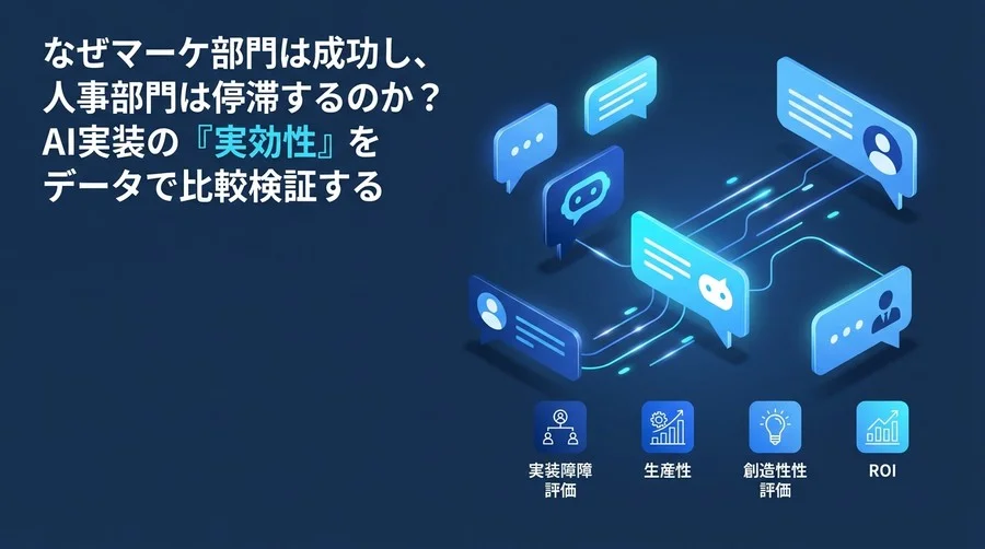 なぜマーケ部門のAI導入は成功し、人事部門は停滞するのか？部門別AIユースケースと費用対効果の比較検証