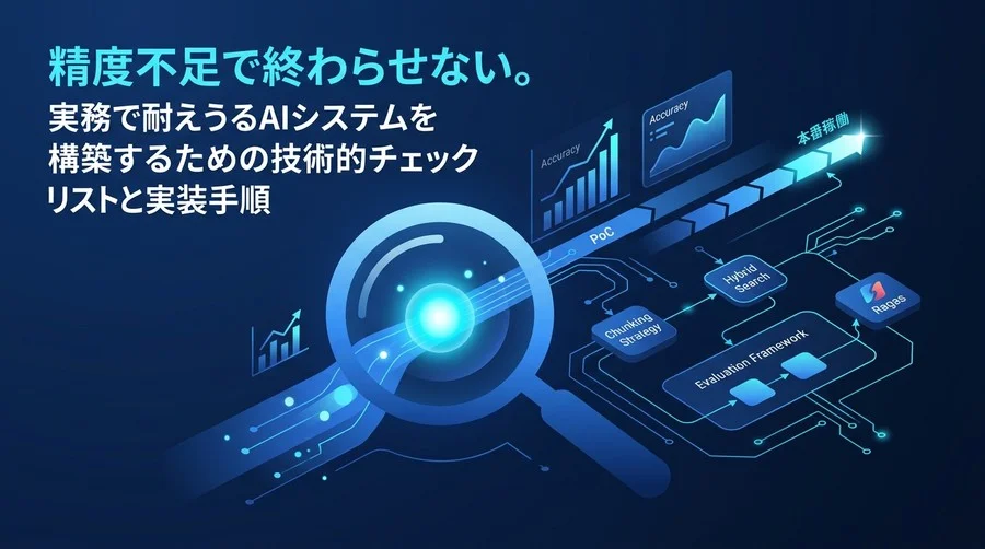 精度不足で終わらせない。RAG本番導入を成功に導く技術的チェックリストと実装手順