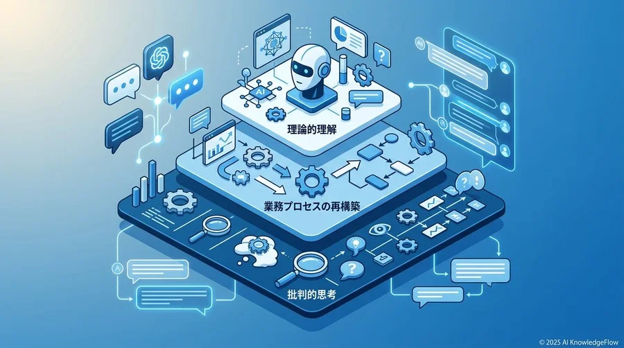 【ベンチマーク手法】対話型AI研修を評価する3つの多角的レイヤー - Section Image