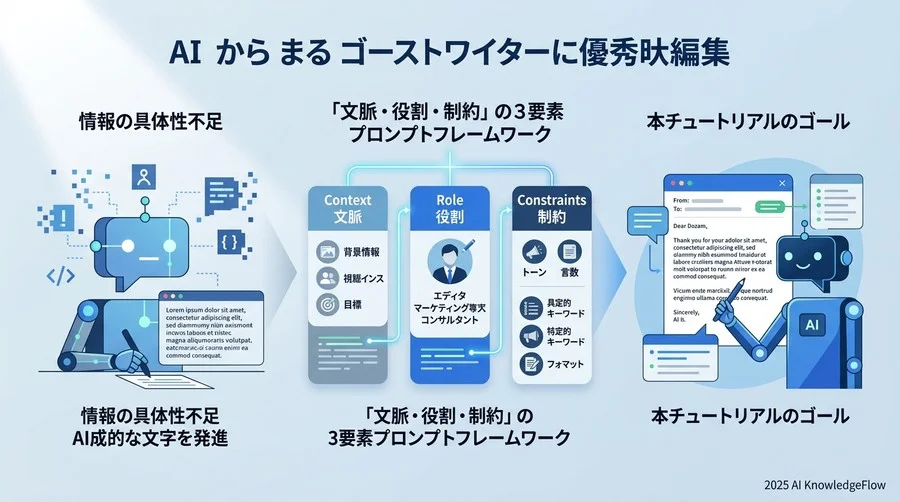 本チュートリアルのゴール：AIを「代筆者」から「優秀な編集者」に変える - Section Image