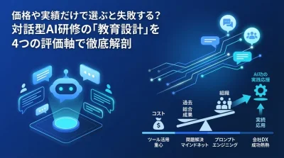 価格や実績だけで選ぶと失敗する？対話型AI研修の「教育設計」を3つの評価軸で徹底解剖