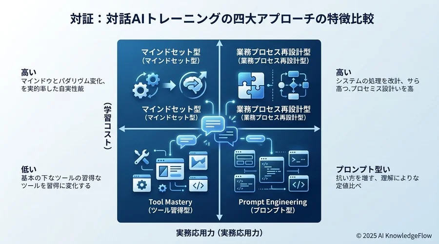 検証：対話型AI研修における主要4アプローチの特性比較 - Section Image