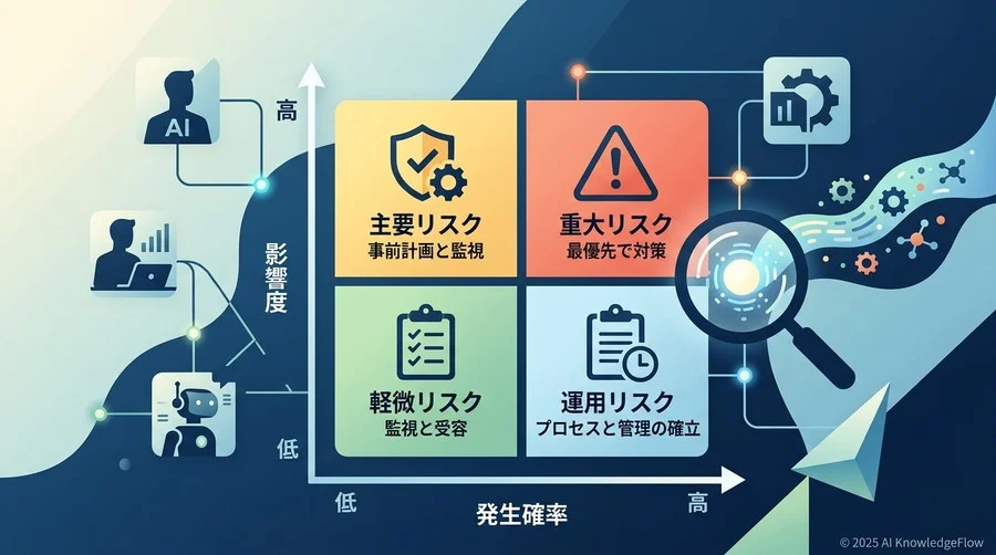 リスク評価マトリクス：発生確率と影響度による優先順位付け - Section Image