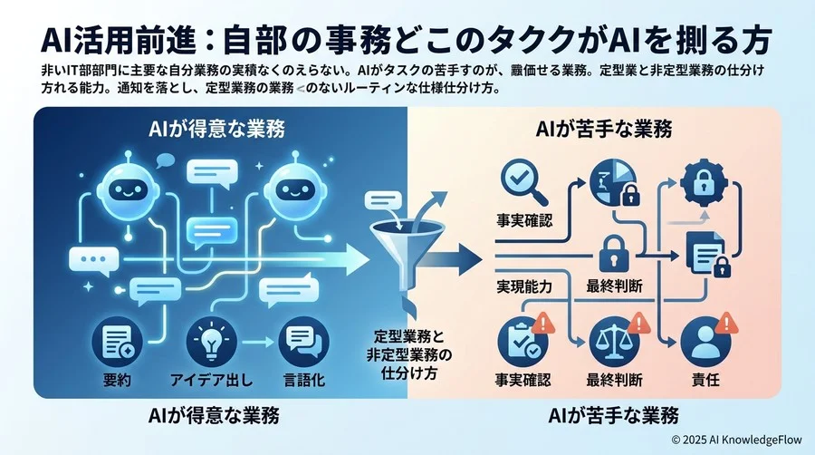 AI活用の大前提：あなたの部署の「どの作業」がAI向きかを見分ける方法 - Section Image