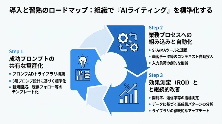 B2B営業の信頼を落とさないAI文章作成の実践アプローチ：違和感を消す3層プロンプト設計 - Conclusion Image