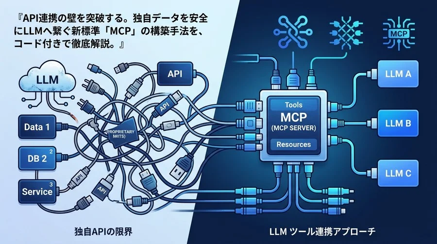 MCPサーバ構築 実践ガイド：独自APIの限界を超えるLLMツール連携アプローチ