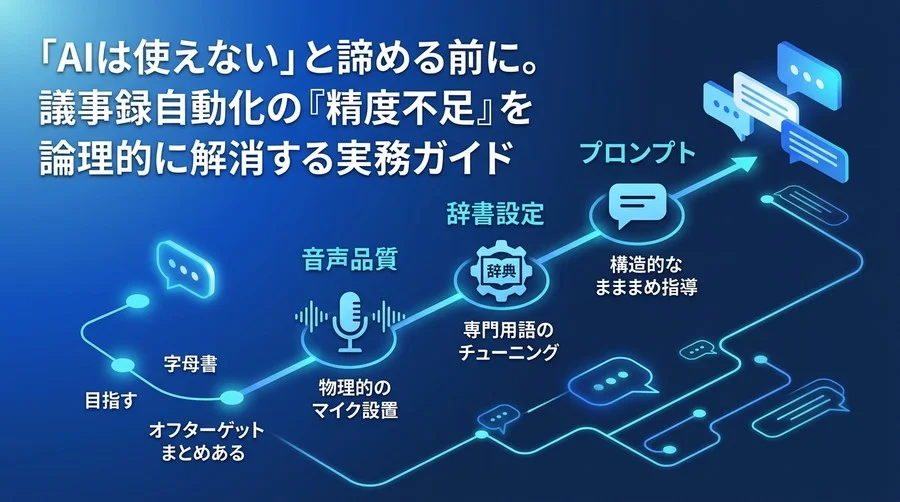 「AI議事録は使えない」と諦める前に。精度不足を論理的に解消する実務ガイド