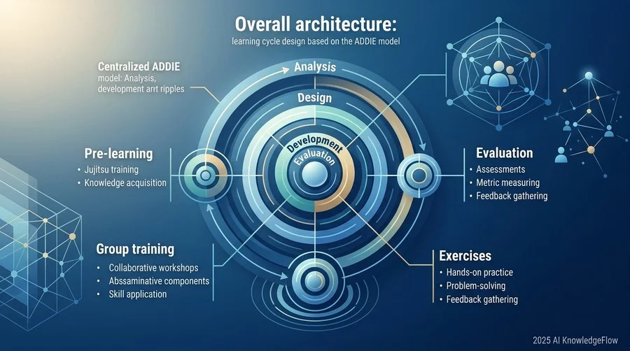 全体アーキテクチャ：ADDIEモデルを基盤とした学習サイクル設計 - Section Image