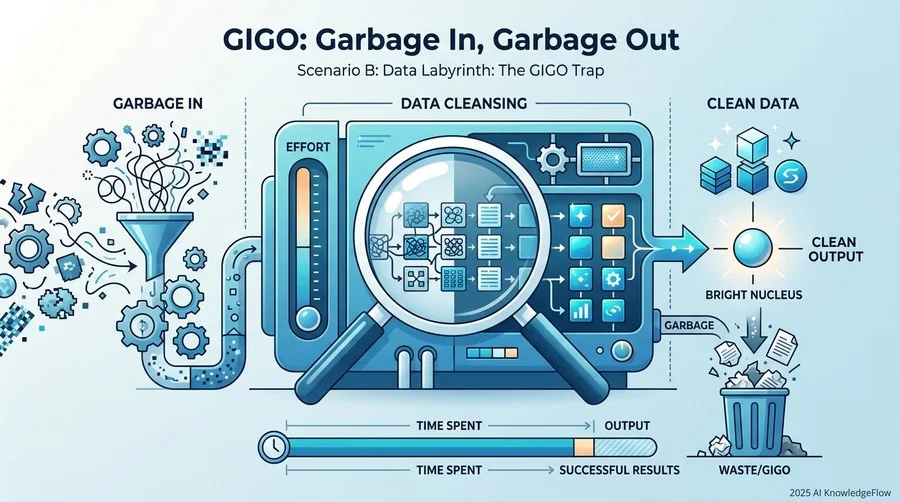 【シナリオB】データの迷宮：ゴミを入れればゴミが出てくる「GIGO」の罠 - Section Image