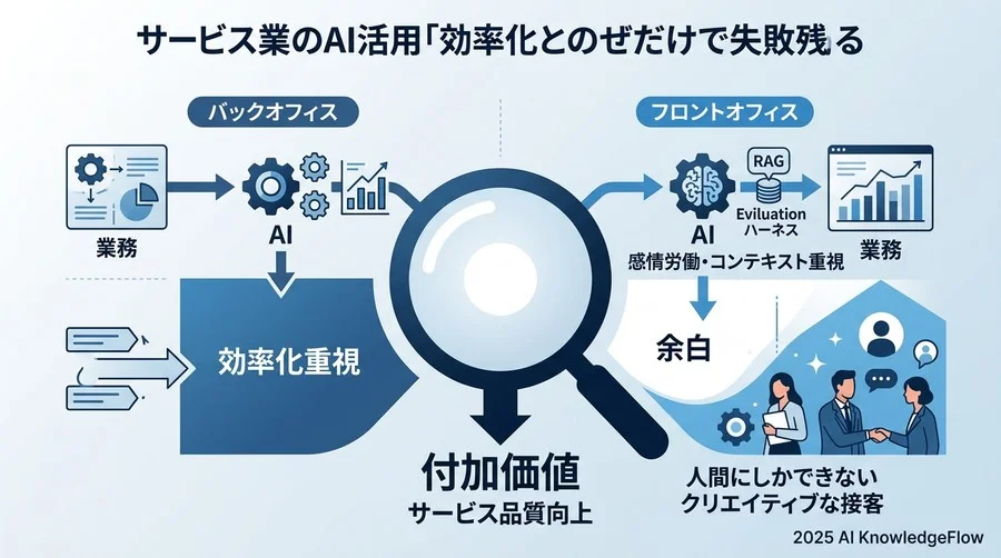 Q1：なぜサービス業のAI活用は『効率化』だけでは失敗するのか？ - Section Image