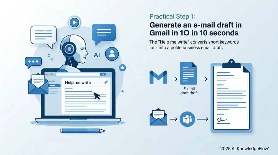 実践ステップ1：Gmailで返信の下書きを「10秒」で生成する - Section Image