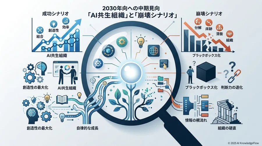 2030年を見据えた中期展望：AI共生組織の「成功シナリオ」と「崩壊シナリオ」 - Section Image