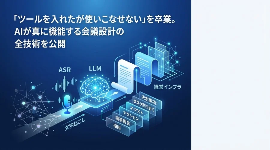「ツールを入れたが使いこなせない」を卒業するAI議事録の実践ガイド：音声認識とLLMで実現する会議DX