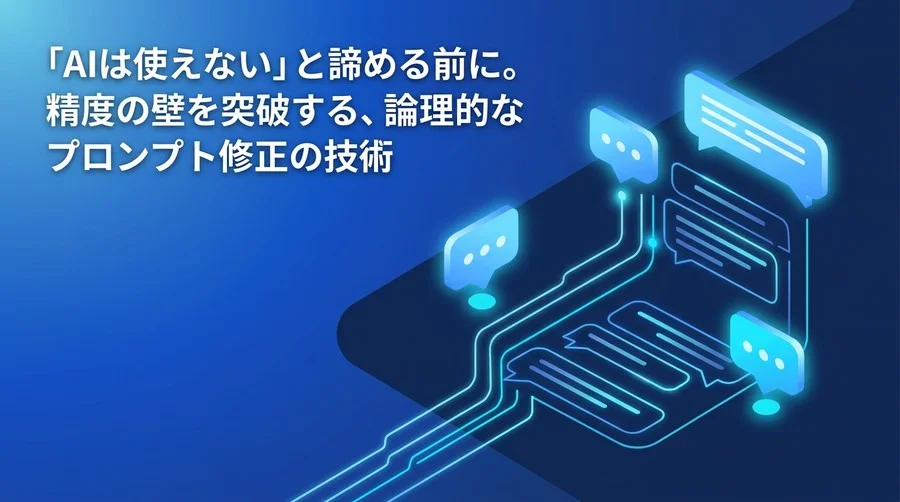 「AIは使えない」と諦める前に。精度の壁を突破する、論理的なプロンプト修正の技術