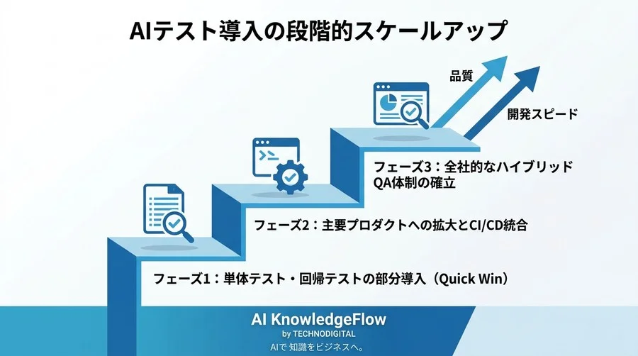 AIによるテスト・デバッグ自動化の実践アプローチ：品質低下の不安を払拭するハイブリッドQA戦略 - Conclusion Image