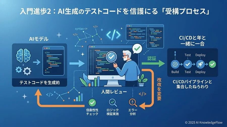 導入ステップ②：AI生成テストコードの信頼性を担保する「検収プロセス」 - Section Image