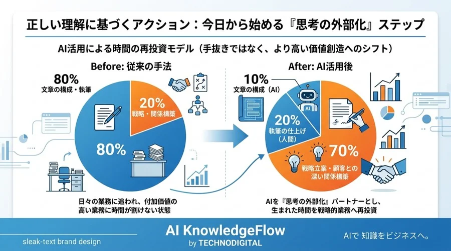 AIによる文章作成は「手抜き」か？心理的抵抗を乗り越え「思考の外部化」でビジネスメールの質を高める新常識 - Conclusion Image