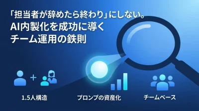 「担当者が辞めたら終わり」を防ぐAI内製化。中堅企業のチーム運用と体制構築の鉄則