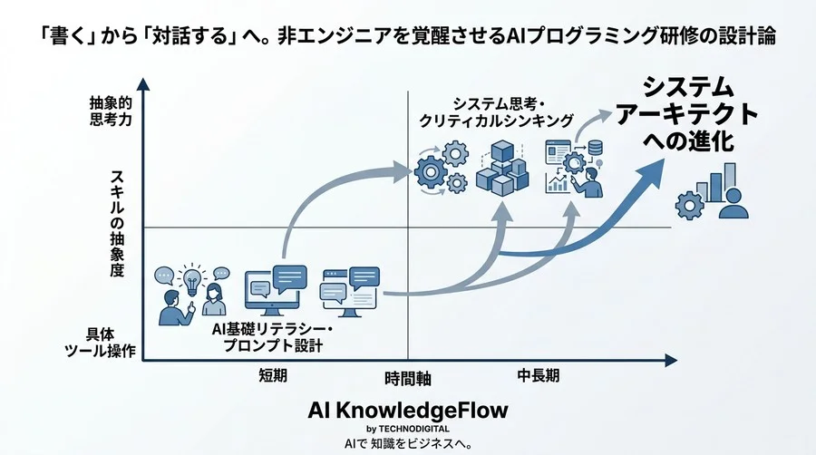 「書く」から「対話する」へ。非エンジニアを覚醒させるAIプログラミング研修の設計論 - Conclusion Image