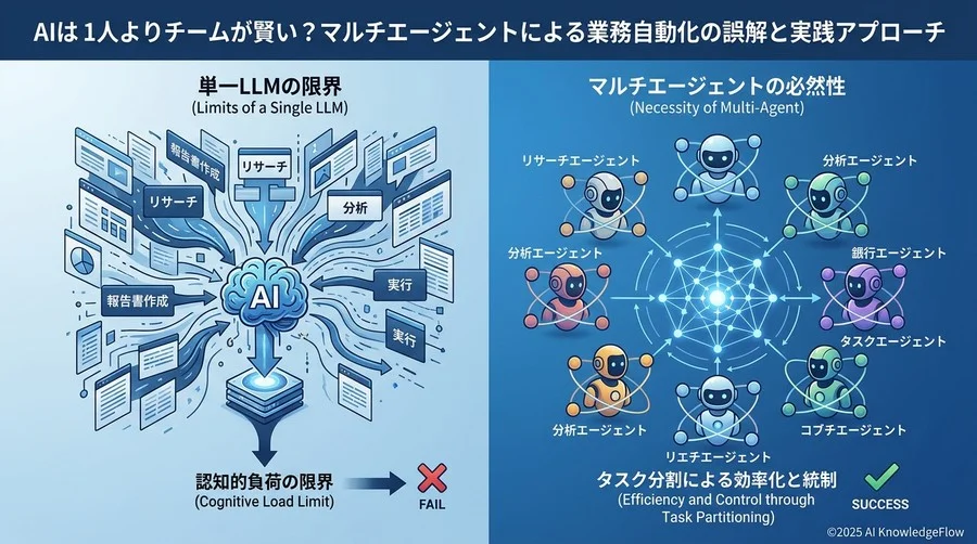 「AIに任せられない」の正体：単一LLMの限界とマルチエージェントの必然性 - Section Image