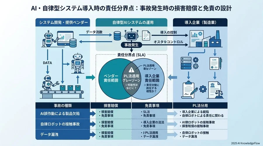 AI・自律型システム導入時の責任分界点：事故発生時の損害賠償と免責の設計 - Section Image