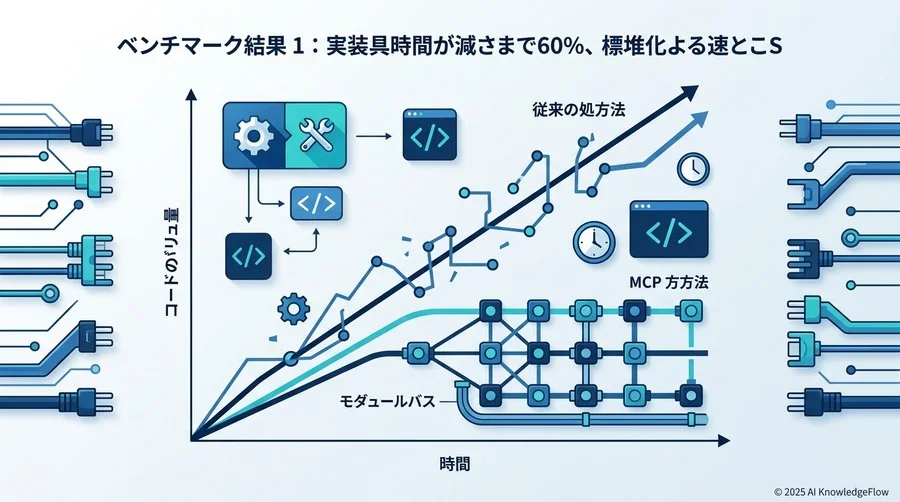 ベンチマーク結果1：実装工数は最大60%削減、標準化がもたらすスピード - Section Image