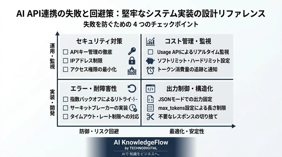 AI API連携の失敗と回避策：堅牢なシステム実装の設計リファレンス - Conclusion Image