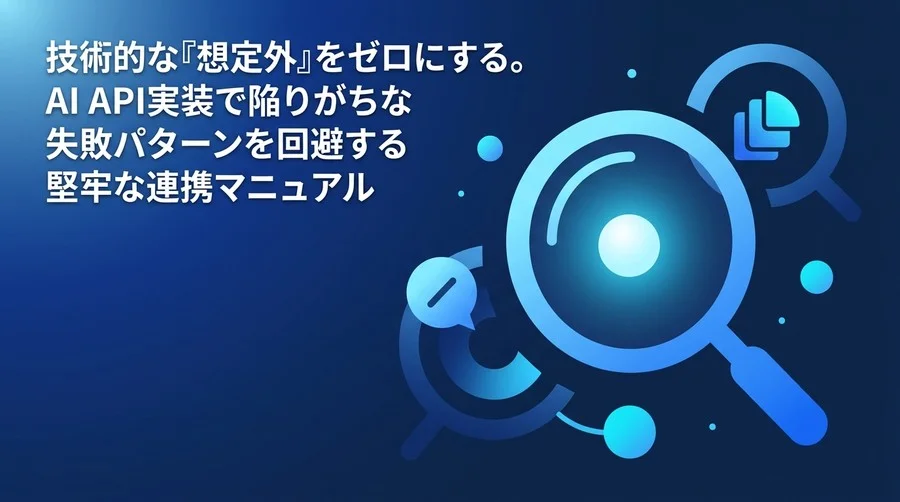 AI API連携の失敗と回避策：堅牢なシステム実装の設計リファレンス