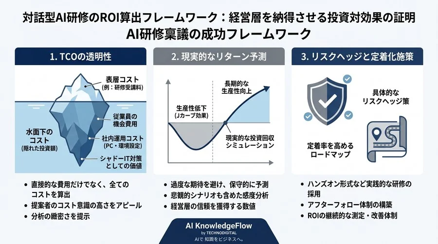 対話型AI研修のROI算出フレームワーク：経営層を納得させる投資対効果の証明 - Conclusion Image