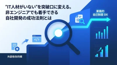 「IT人材不在」を逆手にとる。中堅中小企業がノーコードで実践する業務効率化・DX内製化の成功手順と事例