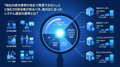 【製造業DX】事例の模倣はなぜ失敗する？自社のデータ活用レベルで選ぶベンダー比較と実践ガイド