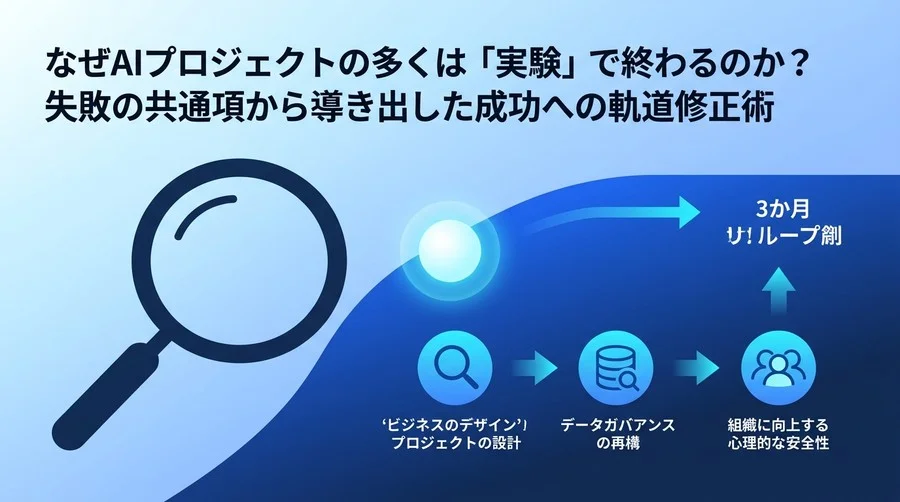 なぜAIプロジェクトの多くは「実験」で終わるのか？失敗の共通項から導き出した成功への軌道修正術