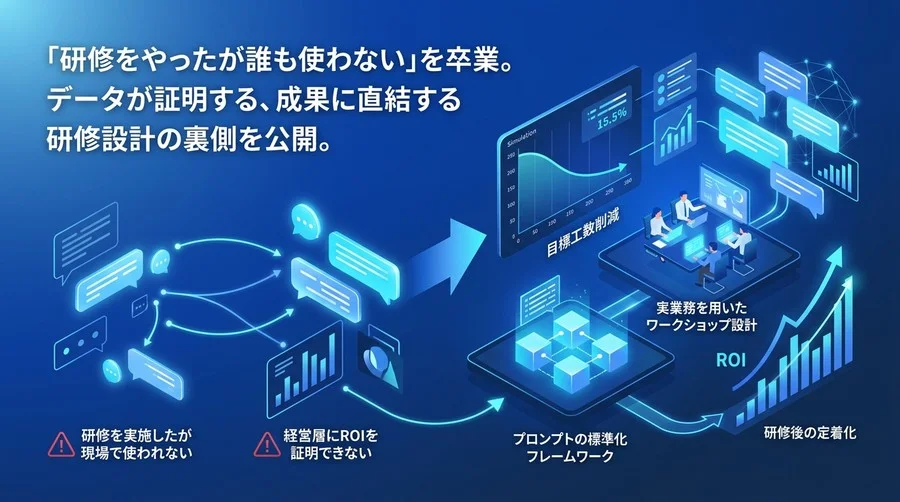 対話型AI活用研修でROIを最大化する。操作習得から脱却する実践アプローチ