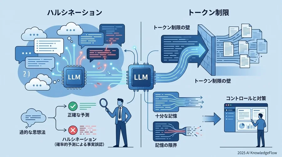 実務で直面する技術的制約とリスクの正体：ハルシネーションとトークンの壁 - Section Image