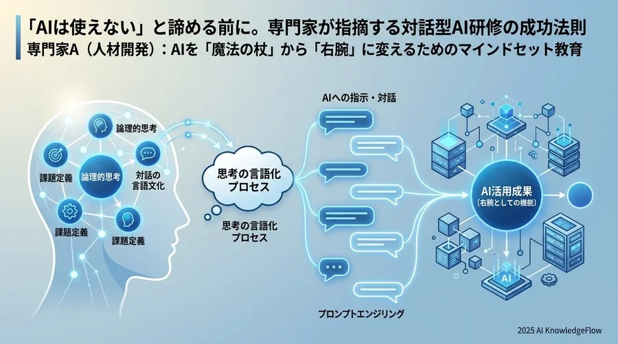 専門家A（人材開発）：AIを「魔法の杖」から「右腕」に変えるためのマインドセット教育 - Section Image