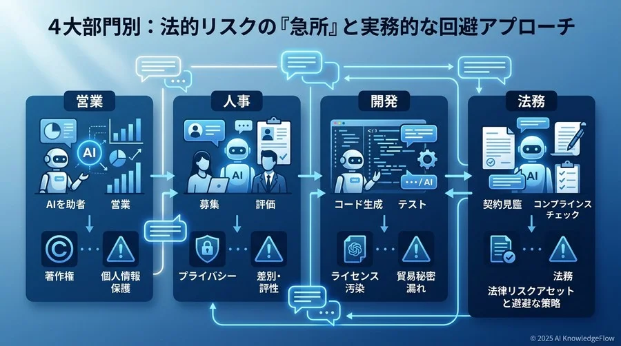 4大部門別：法的リスクの『急所』と実務的な回避アプローチ - Section Image