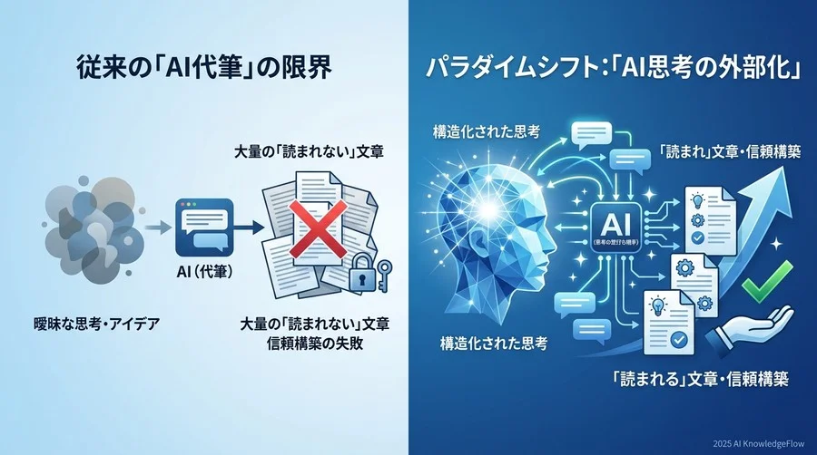 私の見解：AI文章作成は「執筆の自動化」ではなく「思考の外部化」であるべきだ - Section Image