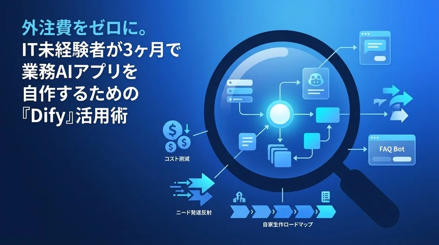 外注費を抑えて業務AIアプリを自作する。IT未経験から始める『Dify』活用と内製化実践ロードマップ